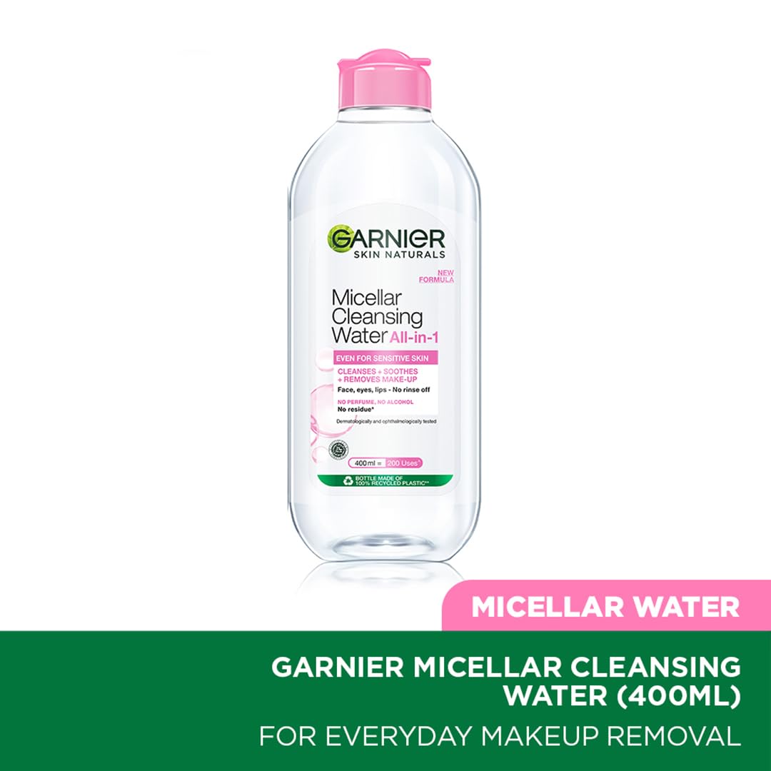 Garnier Skin Naturals, Cleansing Water, Hydrating & Soothing, Micellar Cleansing Water, 400ml (Pack of 2)