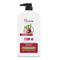 TryOnes Red Onion, Garlic, Cactus & Keratin Protin Shampoo Damage Control Strong & Nourished Hair For All Hair Types | For Women & Men | Net Weight: 1000 ml | Pack of 1