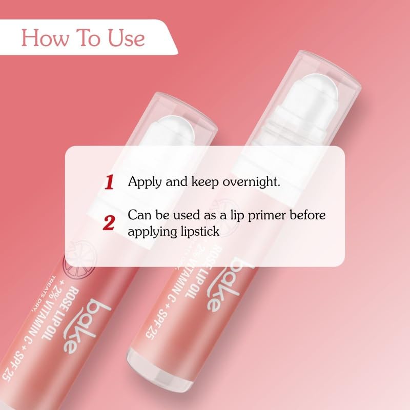 Bake Lip Oil for Shiny, Glossy, Soften Lips, Moisturizing & Nourishing-15gm (Rose, 15x1=15gm)
