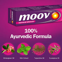 Moov Fast Pain Relief Cream - 30g | Suitable for Back Pain, Muscle Pain, Joint Pain, Knee Pain | 100% Ayurvedic Formula | Suitable for Sports & Gym related injuries