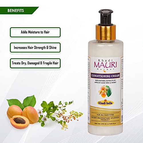 Khadi Mauri Herbal Conditioning Cream Shampoo For Dry & Damaged Hair Treatment & Deep Natural Conditioning, 210 Ml