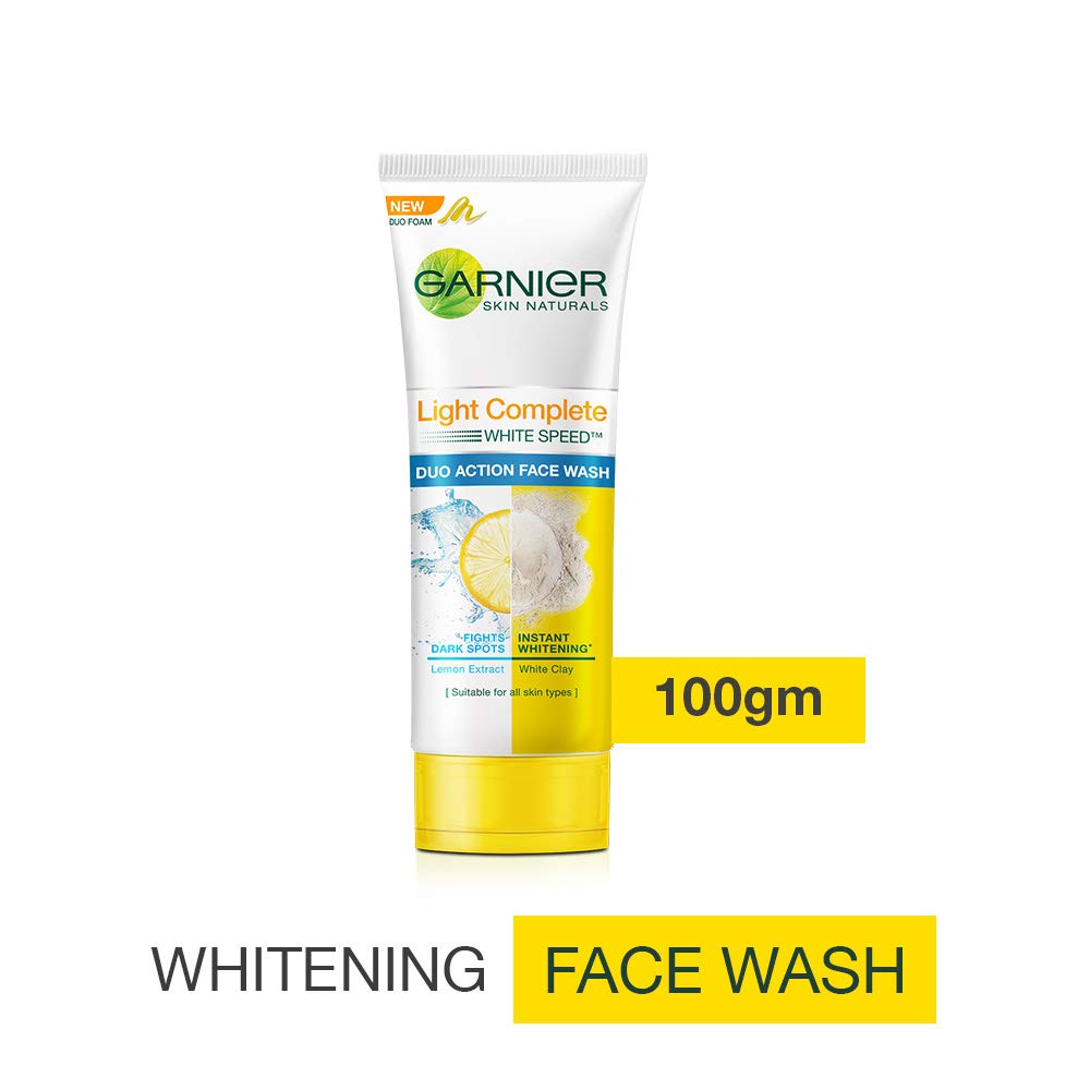 Garnier Skin Naturals, Micellar Cleansing Water, 125ml and Garnier Skin Naturals Light Complete Duo Action Facewash, 100g