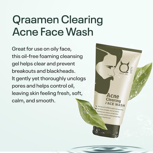 Qraa Men Qraa Acne Therapy Set- Pack Of Acne and Pimples Clearing Face Wash 100ml and Acne Gel 50ml, 100 ml (Pack of 2)