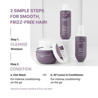 Bare Anatomy Anti Frizz Shampoo + Hair Mask + Ultra Smoothing Hair Serum Kit | Frizz Control upto 24 hrs | Hyaluronic Acid & Fatty Acids | Paraben & Sulphate Free | Women & Men | 250ml + 250g + 50ml