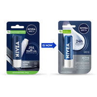 NIVEA MEN Active Care 4.8g Lip Balm|24 H Melt in Moisture Formula|Natural Oils|Nourished Lips,4.8 g (Pack of 1)