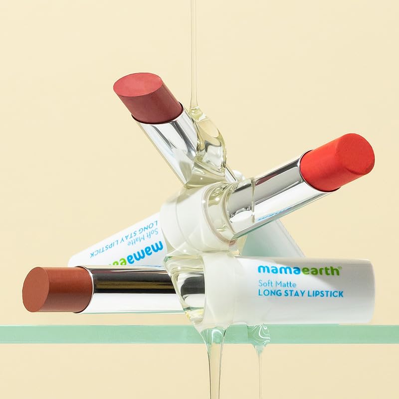 Mamaearth Soft Matte Long Stay Lipsticks with Jojoba Oil & Vitamin E for 12 Hour Long Stay - 06 Petal Pink - 3.5 g