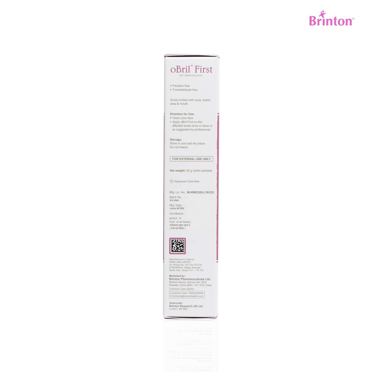 Brinton Obril First Cream, 20 g x Pack of 2