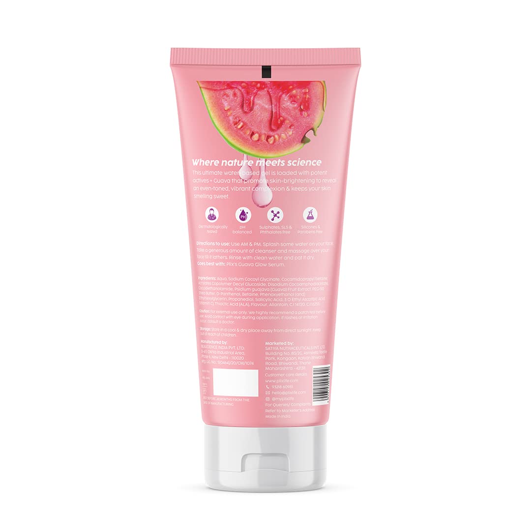 PLIX - THE PLANT FIX Vitamin C Juicy Face Wash (100 ml) Cleanser For Skin Brightening, With Pro Vitamin B5 For Moisturization & Alpha Lipoic Acid For Glowing Skin | For Women & Men