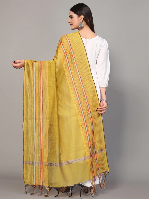 Satrani Women's  Woven Design Chanderi Dupatta