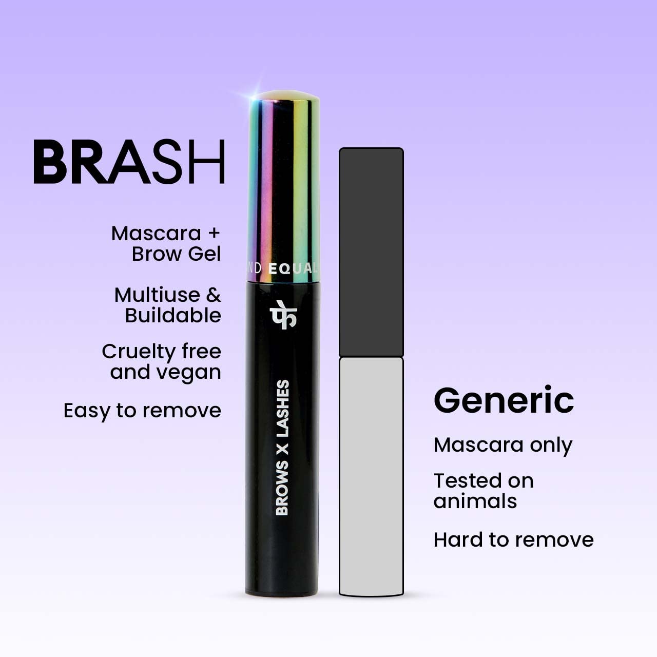 FAE Beauty 2-in-1 Volumising Mascara & Brow Gel | Lengthening & Buildable Formula | Easy To Remove | For All Genders | For Lashes & Brows | Vegan (Jet Black)