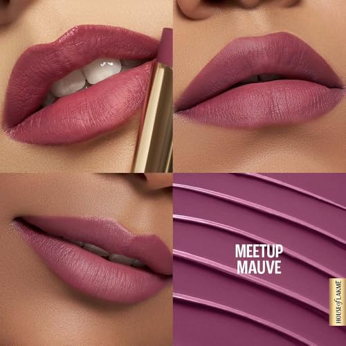 Lakmé 9to5 Lipstick, Hya Matte, with Hyaluronic Acid for hydrated lips, Meetup Mauve 3.6gm