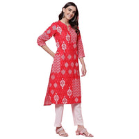 BIBA Printed Band Collar Straight Fit Womens Kurta