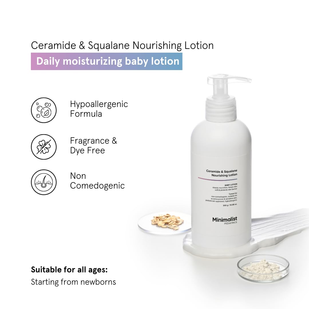 Minimalist Baby Lotion with Ceramide & Squalane | Pediatrician Approved Nourishing Baby Moisturizer | 300gm