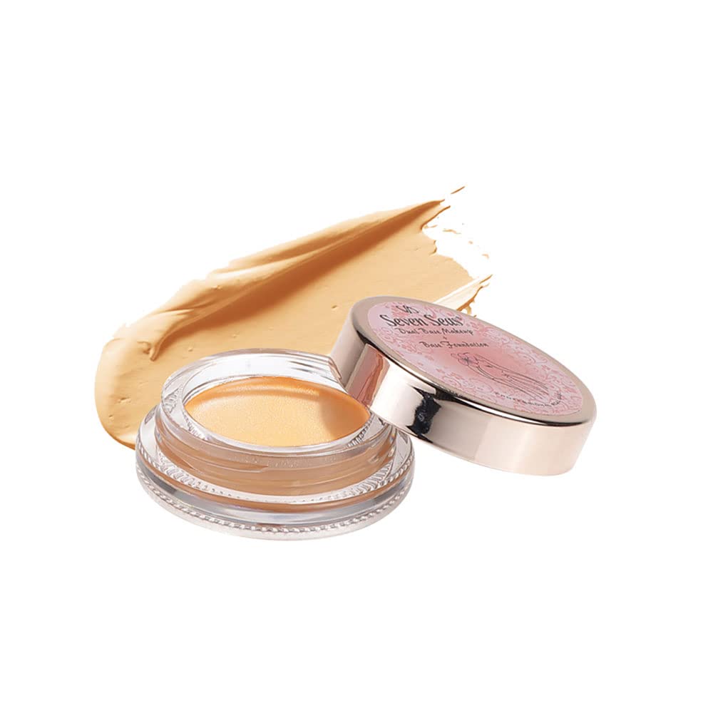 Seven Seas Mousse Foundation & Concealer - Lightweight, Full Coverage Matte Finish with SPF - Long Lasting Foundation for Face Makeup (Natural Beige)