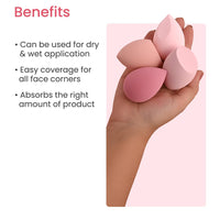 Earth Rhythm Beauty Blender Makeup Sponge - Pack of 4 | Olive Cut Sponge | Latex Free | Flawless Application | Wash & Reuse