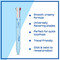Tint Cosmetics Pronto Pink 4 In 1 Waterproof Makeup Pen, Multipurpose With 4 Colors For Pencil Eyeliner,Highlighter,Lip Liner,Eyebrow&Full Face Application, Easy To Use & Travel Friendly,Cream Finish