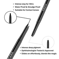 FLiCKA Breathtaking Eyes Twist White Kajal + Rule With Brows Eyebrow White Pencil, With Spoolie, Waterproof, Smudge Proof, Longlasting, Dermatologically tested, Intense Colour, Natural-looking Results