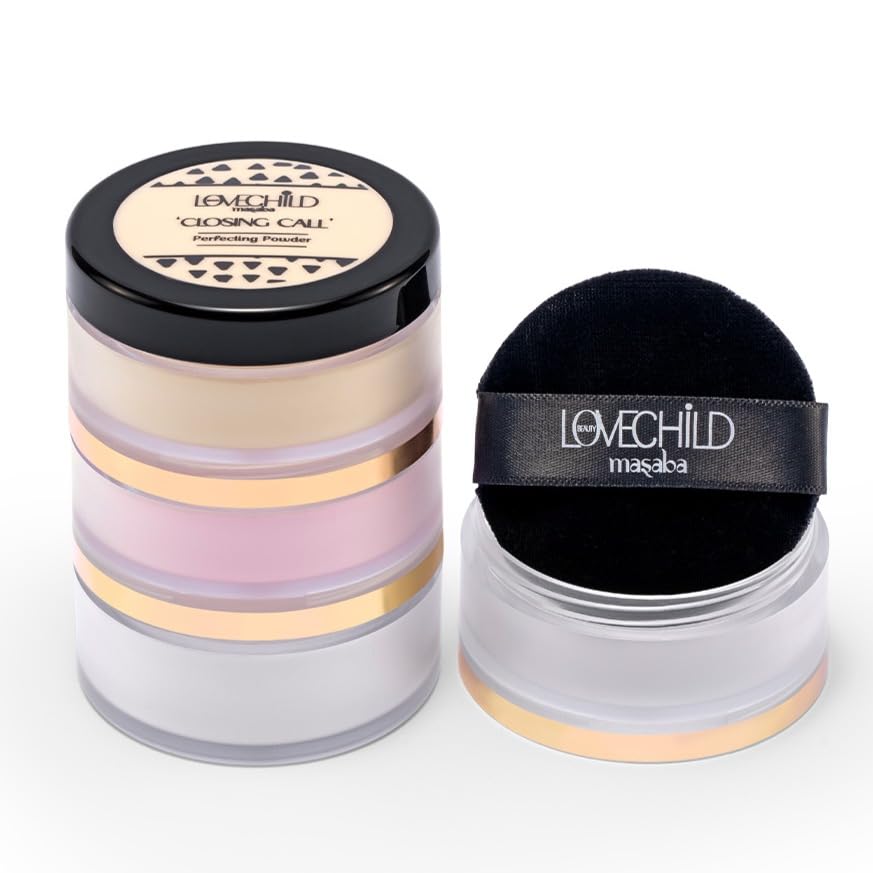 LoveChild Masaba Closing Call 3-in-1 Perfecting Powder | 4K HD Matte Finish | Transfer & Humidity Proof | Enriched with Oat-Meal & Vitamin E | For All Indian Skin Tones