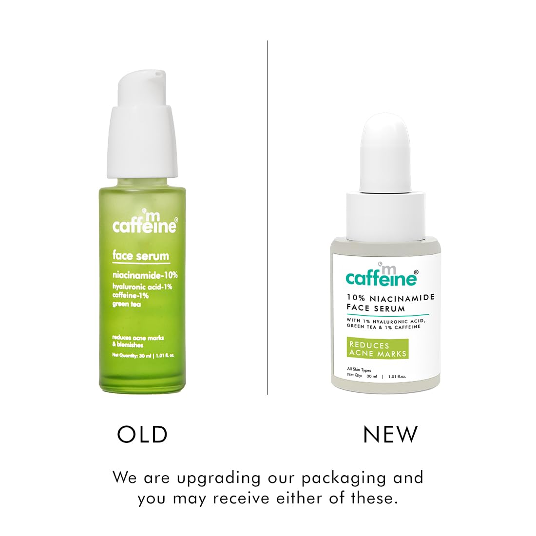 mCaffeine 10% Niacinamide Face Serum for Acne Prone Skin & Oily Skin | With Goodness of Hyaluronic Acid & Green Tea | For Men & Women | Ideal For Monsoon Season | 30ml