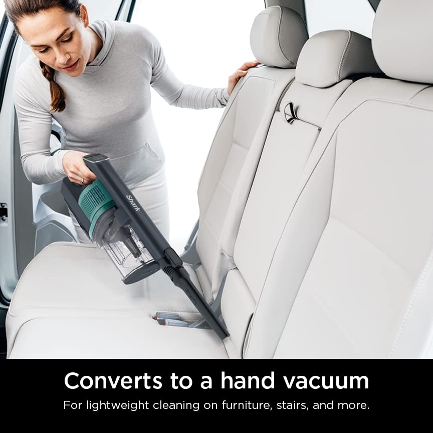 Shark IZ631H Cordless Pro Vacuum with PowerFins and Self-Cleaning Brushroll, Includes Upholstery Tool & Crevice Tool, Up To 60 Minute Runtime, HEPA Filtration, Cordless Vacuum, Dark Grey/Mojito Gray