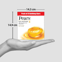 Pears Pure & Gentle Soap Bar (Combo Pack of 16) - With Glycerin for Soft, Glowing Skin & Body, Paraben-Free Body Soaps For Bath Ideal for Men & Women