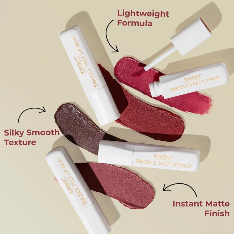 Insight Cosmetics Smudge Free Lip Mud|Ultra Matte Flawless Texture |smudge Proof |Water Proof |Long Lasting |Non Transferable |One Strock Application |Light Weight Formula,3.5 gm (Dusky Eve, 3.5 gm)