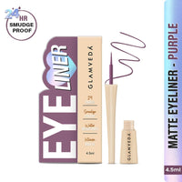 Glamveda Super Matte Liquid Eyeliner – Purple, Smudge-Proof, Waterproof, Quick Drying | 24-Hour Long Stay | Smooth Application | Bold, Clean, Smudge-Free Look