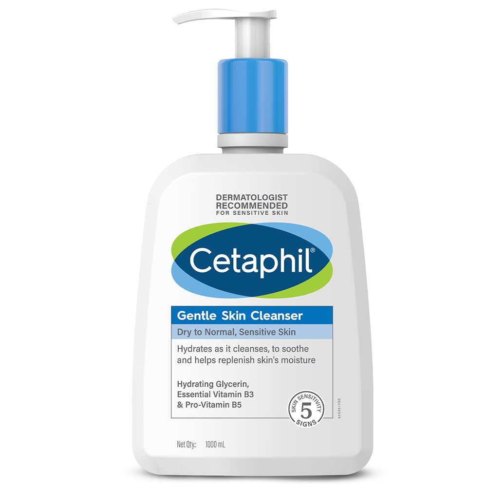 Cetaphil Gentle Skin Cleanser , Hydrating Face Wash for Dry to Normal Skin ,Soap Free & Non irritating 1Ltr