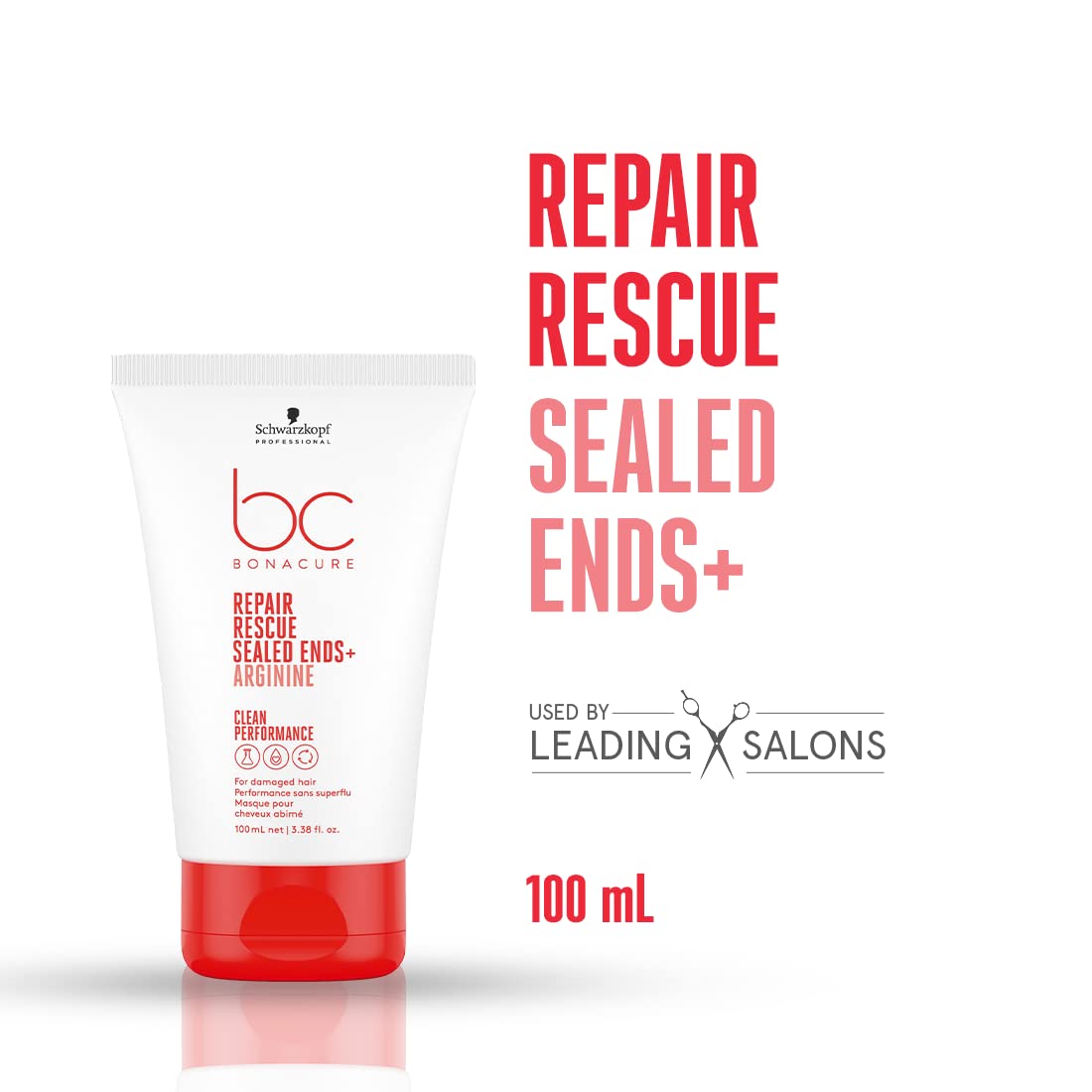 Schwarzkopf Professional Bonacure Repair Rescue Sealed Ends With Arginine For Preventing Split Ends, 100Ml - Liquid (Pack of 2)