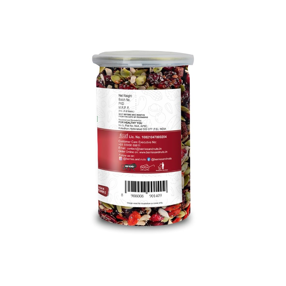 Berries And Nuts Premium Roasted Seeds Mix & Berries & Seeds Mix Combo | 400 Grams 1 Bottel 200 Grams