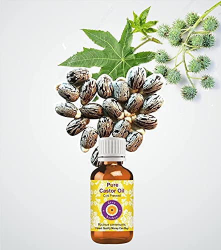 Deve Herbes Pure Castor Oil (Ricinus communis) with Glass Dropper Natural Therapeutic Grade Cold Pressed 100ml