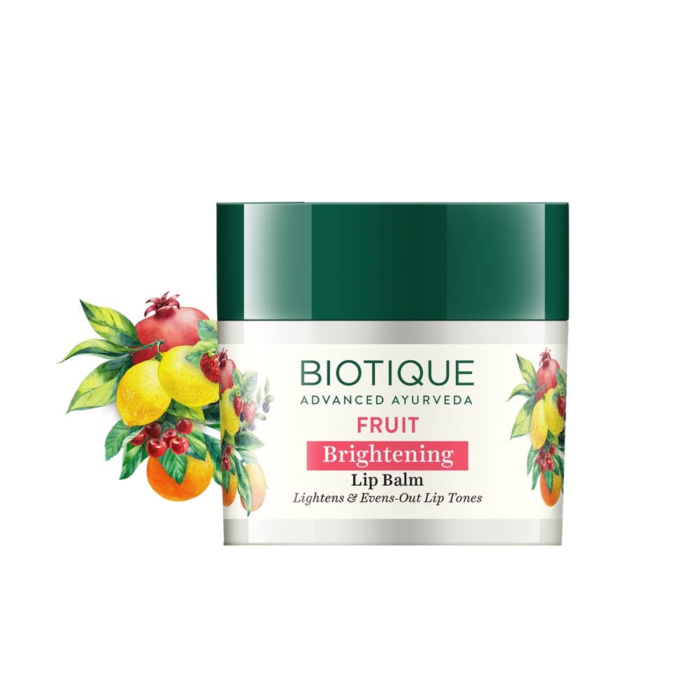 Biotique Bio Fruit Whitening/Brightening Lip Balm, 12g & Biotique Bio Basil and Sandalwood Refreshing Body Powder, 150g