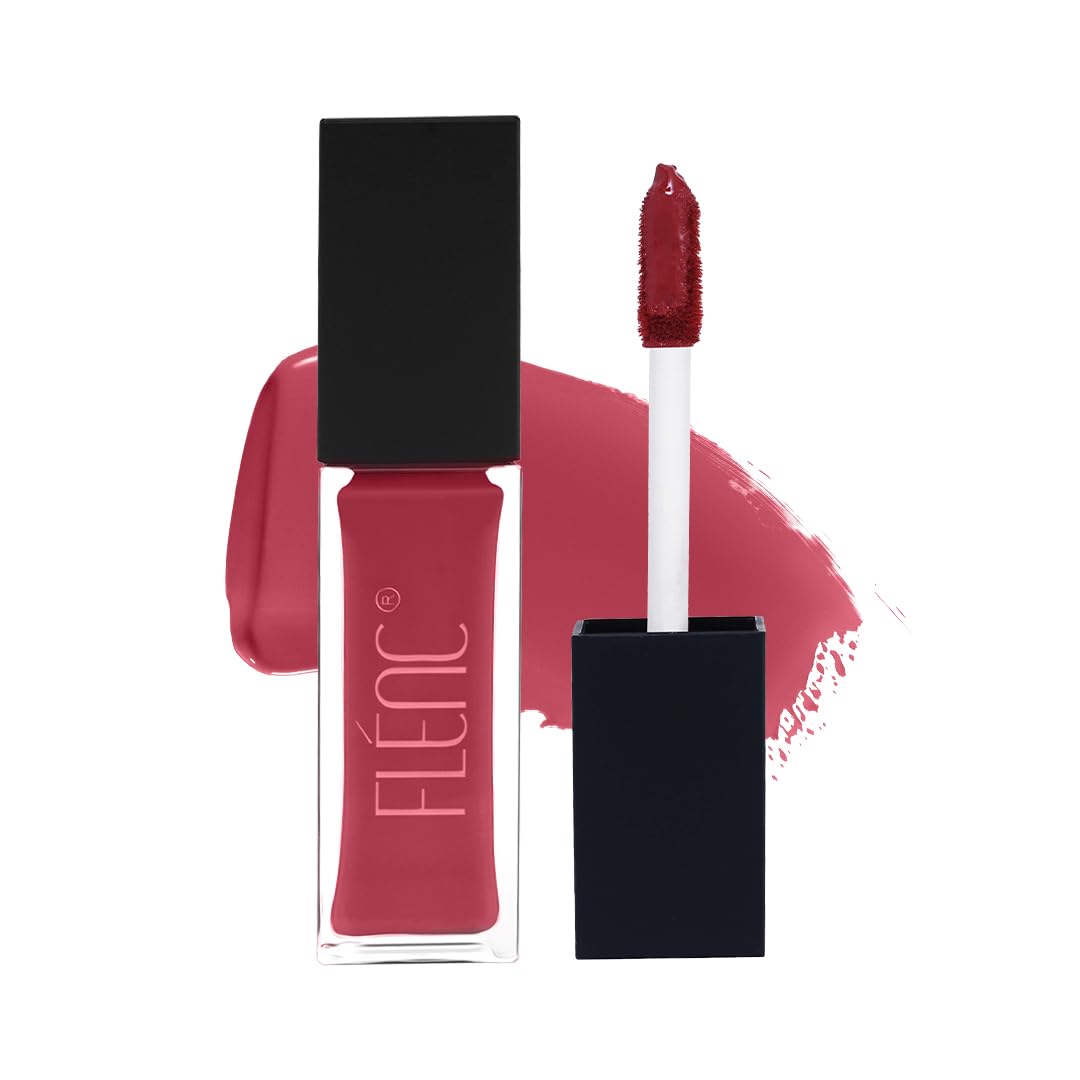 FLENC Ritzy Liquid Glossy Lipstick For Women, 12 Hrs Long Lasting Liquid Lipstick With Intense Pigment, Waterproof, & Smudge Proof Lipstick Formula In New Wine Colour, 10 Ml-ROME 4075C