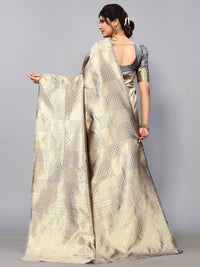 Satrani Women's Jacquard Poly Silk Saree With Unstitched Blouse Piece