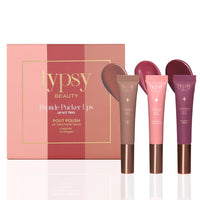 Typsy Beauty Pout & Polish Lip Balm Kit Trio | Hydrating with Peptides & Collagen | Deep Moisture with Cooling Metal Applicator | Strawberry Cheesecake, Raspberry & Caramel Toffee | 8ml