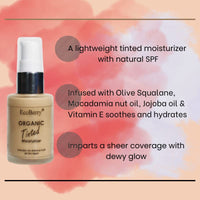 Organic Tinted Moisturizer | Everyday No Makeup Look | Sheer Coverage | Organic | Semi-Matte | Light Weight | Non-Comedogenic | Hypoallergenic | Natural | Handmade | Chemical Free (Light)