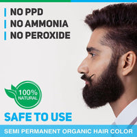 Vegetal Safe Hair Color -Dark Brown 25gm Pack of 4 - Certified Organic Chemical and Allergy Free Bio Natural Beard Hair Color with No Ammonia Formula & PPD