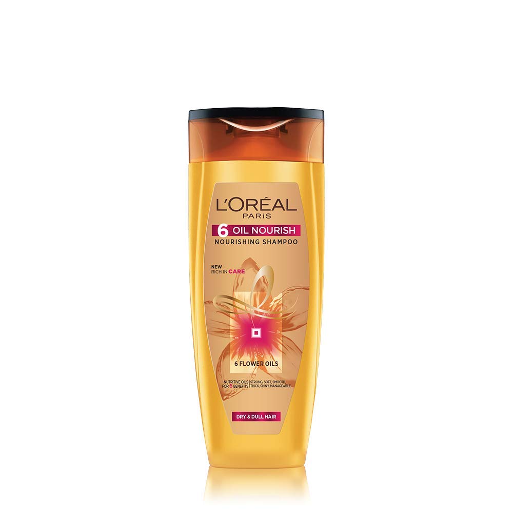 L'Oreal Paris 6 Oil Nourish Shampoo, 360ml (With 10% Extra) and L'Oreal Paris Extraordinary Oil Hair Serum for Women & Men, 100 ml