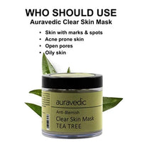 Auravedic Anti Blemish Face Mask For Glowing Skin Tea Tree Oil For Skin Acne Face Pack For Acne And Pimples Neem Oil Anti Acne Face Pack For Women Detan Face Pack For Men Paraben Free 100 Gm