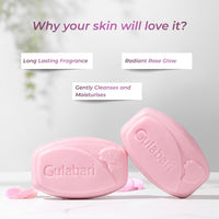 Dabur Gulabari Pure Rose Soap 150g (Pack of 4) | Moisturizing Bathing Soap for Radiant Rose Glowing Skin & Body | Pure Rose Extract, Glycerine & Niacinamide | Long Lasting Fragrance | For Men & Women