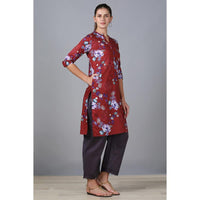 in. fuse by Shoppers Stop Mandarin Neck Printed Cotton Women Straight Fit Kurta