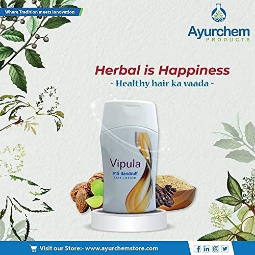 Vipula 100% Natural Ayurvedic Herbal Hair Oil, for Longer, Thicker, Shinier Hairs with Sulfate & Paraben Free Shampoo - Repairs Damaged Dry & Dull Hairs, Promotes Hair Growth- (Pack of 3+1 Shampoo)