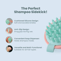 Rey Naturals Hair Scalp Massager | Shampoo & Hair Oil Brush for Men and Women | Hair Growth, Scalp Care and Relaxation | Oil Massager For Scalp | Soft Silicon Bristles for Gentle Massage | Pink