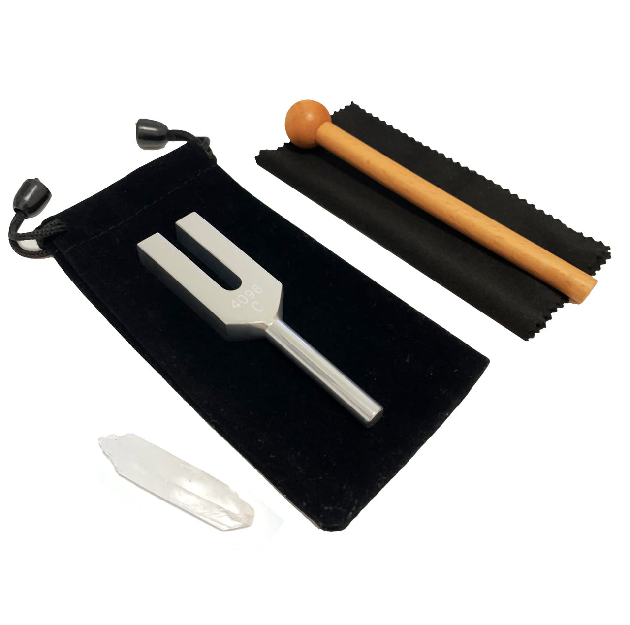 4096 Hz Tuning Fork, Crystal Tuning Fork for Healing, Medical-Grade with Wood Hammer and Soft Storage Bag 4096 Hz