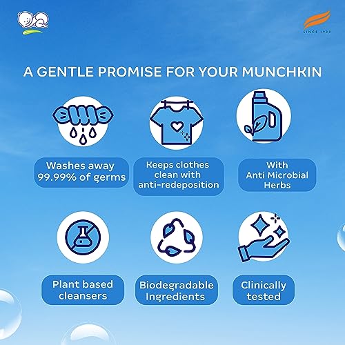 Himalaya Germ Free Baby Laundry Wash 1 L Pouch Liquid, White, (7004801)