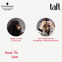 Schwarzkopf TAFT Power Hair Wax For Luminous Shine And Glossy Hair, Hold 5 Lasts 48 Hours, Easy to Wash Out With No Stickiness, For All Hair Types, No Greasy Residue - 75ML