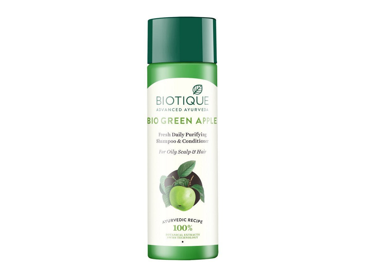 Biotique Bio Green Apple Fresh Daily Purifying Shampoo And Conditioner, 190ml And Biotique Bio Walnut Bark Fresh Lift Body Building Shampoo For Fine & Thinning Hair, 190Ml