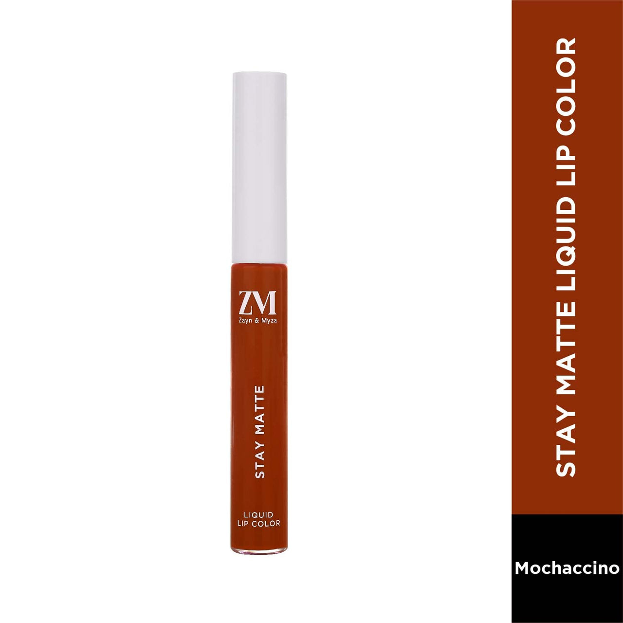 ZM Stay Matte Transfer-proof Lip Color | Matte Texture | Liquid Lipstick | Waterproof and Smudgeproof | Cruelty-free, 6 ML (Mochachino)
