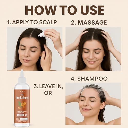 TryOnes Sea Buckthorn Hair Oil | With Bhringraj, Brahmi & Castor Oil | Nourishes Scalp, Stimulates Hair Growth & Adds Shine – 100ml
