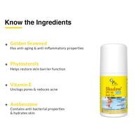 FIXDERMA Shadow SPF 50 Kids Roll On Sunscreen With Golden Seaweed & Phytosterol, PA+++, UVA & UVB Protection, 30Gm - Combination